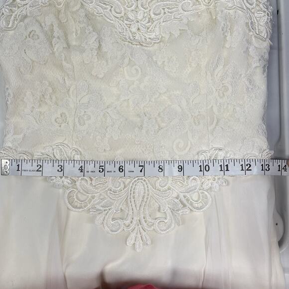 Jessica McClintock Dress Size 5/6 White Bridal Lace Wedding Shower Vintage 1980s - Picture 11 of 13